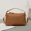 Bolso de nicho de piel de vaca, bolso tejido tipo cojín, bolso de cuero genuino para mujer, bolso tipo empanadilla, nuevo bolso de hombro cruzado