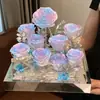 Espejo de flores eternas de cabello liso de fábrica, 9 rosas de jardín para novia, rosa de alta gama, regalo de San Valentín al por mayor