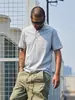 Camiseta Manga Curta Gola Henley Minimalista Série 26Ss da Trs, Minimalista, Coolmax, Absorvente de Suor, Secagem Rápida, Caimento Solto