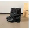 Zapatos West 2026 Versátiles Botas Negras Plisadas de Media Caña Apiladas Botas Nuevas Mujer Rad Botas Motociclista Martin Otoño Invierno Hermosas