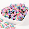 100 rebanadas de arcilla polimérica suave de 5*10 mm creativas con cuentas smiley amor animal perforadas accesorios de joyería para pulsera DIY