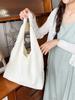 4664 Estilo Fresco Flor de Gasa Hombro Vesper Bolso Bolsa de Compras Ins Gran Capacidad Casual Casual Lona Casual