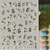 Adesivos de Unha Artística Embossados Flor de Cerejeira Cruzada Flores Pequenas Frescas 3D Adesivos Embossados DIY para Isqueiro Modelo SL