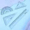 Rana Pequeña Set de Reglas Suaves de Fácil Lectura en Milímetros 15-20 cm Regla Recta Regla Triangular Set de Cuatro Piezas Papelería de Fácil Lectura en Milímetros