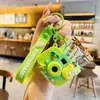 Chaveiro de câmera de projeção luminosa de coelho e pato para carro, pingente de mochila escolar requintado para estudante feminino, chaveiro