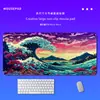 Alfombrilla de escritorio con patrón de olas estilo japonés, grande y gruesa, adecuada para oficina y gaming, también funciona como alfombrilla para mouse y teclado; directo del fabricante, disponible para venta al por mayor
