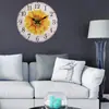 Amazon Reloj de Pared Redondo de 30 cm Estilo Pastoral Retro con Girasoles Decoración para Sala de Estar Reloj de Pared para Sala de Estar