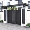 Fábrica Potente de Foshan Puerta de Patio de Aluminio con Tallado Artístico, Puerta Antirrobo Doble con Cerradura Inteligente de Contraseña para Villa