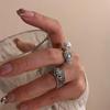 Anillo de Luz de Flor de Camelia Perlada Estilo Fragante de Corea del Sur Anillo de Dedo de Rosa de Lujo Anillo de Flor de Celebridad de Internet Anillo de Celebridad de Internet