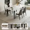 Mesa de Comedor de Roca Sólida para el Hogar 2026 Modelo Nuevo Moderna Lujo Ligero Mesa de Comedor para Apartamento Pequeño Mesa de Comedor Rectangular Combinación de Mesa y Sillas
