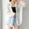Camisa Protectora Solar de Seda de Hielo de Fábrica para Mujer Verano Delgado Diseño de Cárdigan Nicho Blusa Holgada Camisa Chaqueta Top
