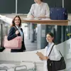 Bolsa de mano transfronteriza de gran capacidad con múltiples compartimentos y diseño acolchado de rombos, adecuada para negocios y para ir al trabajo, se puede llevar como bolso de hombro y tiene múltiples funciones