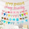 Decorações de Cena de Aniversário Bandeira Infantil para Meninos e Meninas Festa de Um Ano Adereços Balões