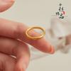 Anillo liso de herencia de ley antigua de oro arena de Vietnam popular en línea para hombres y mujeres, cobre chapado en oro mate esmerilado, anillo cerrado