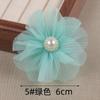 Flor de gasa de tela perlada hecha a medida de 6 cm, pequeña flor, accesorios de joyería, accesorios de flores, accesorios para el cabello, ramillete de flores para la cabeza