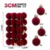 Nuevas Decoraciones Navideñas 3cm/30 Piezas Set de Bolas de Navidad Flocadas de Lujo Ligero Adornos para Árbol de Navidad