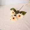 Ramo de Girasoles, Flor Artificial de Seda, Girasol, Sala de Estar, Oficina, Dormitorio, Decoración de Mesa Interior de Pie