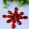En stock al por mayor anillo plano de ágata roja piedra desnuda plana ovalada accesorios para joyería semiacabados 5*7 6*8