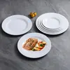 Platos de melamina, vajilla tipo porcelana, platos redondos blancos de grado comercial, platos para buffet de hotel, platos de servir y platos planos, diseñados específicamente para restaurantes