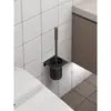 Cepillo para Inodoro de Nogal Baño Mango Largo Cepillo para Inodoro Montaje en Pared sin Agujeros con Base