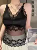 Camisola Sexy Sem Costas de Renda para Mulheres com Bojos Embutidos, Pode Ser Usada como Roupa Externa, Roupa Íntima Camada Base Anti-Exposição