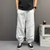 Calça Jogger Cinza com Cordão para Homens, Novo Estilo Outono 2026, Calça Casual Versátil Solta de Perna Larga