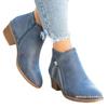 Comercio Exterior Europeo y Americano Nuevo Talla Grande Cremallera Lateral Botas Martin para Mujer Transfronterizas Puntiagudas Color Sólido Tacón Grueso Botines Delgados al Tobillo Amazon