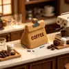 Bolsa de Café Miniatura Escena Miniatura Accesorios de Resina Modelo de Simulación Decoración de Escritorio Accesorios para Joyería DIY Materiales