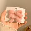 Horquilla de lazo de felpa de color para mujer, con clip lateral, de lana tejida, para la cabeza, dopamina