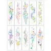 Nuevo adhesivo de tatuaje de mariposa oscura transfronterizo con un estilo bohemio de alta gama, con estrellas, lunas, mariposas y flores, adhesivo de columna larga
