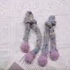 Muñeca Mini de Punto Bufanda Pequeña Arcoíris Estilo Chanel Bufanda Versátil Muñeca con Accesorios para la Cabeza