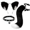 Cosplay Orejas de Gato Aro para el Cabello Accesorios de Cola de Gato Hechos a Mano Lindo Gato Madre Animal Oreja Accesorios para el Cabello Accesorios de Cola de Animal Traje