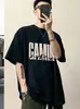 Camiseta de Manga Corta de Verano para Hombre Estilo Hong Kong Ins Marca de Moda Camiseta Deportiva Suelta Versátil Casual de Media Manga Ropa para Hombre