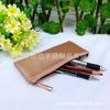 Bolsa para Lápices de Cejas de Cuero Sintético Bolsa Cosmética de PU Perlado Bolsa con Cremallera Bolsa Cosmética de PU Oro Rosa Bolsa Tipo Sobre de PU con Patrón de Piel de Oveja