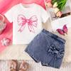 Traje de falda de verano para bebé niña Traje de bebé niña Falda vaquera de manga corta Categoría A Comercio transfronterizo Nuevo en verano