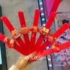 Pulseiras Snap Festivas de Ano Novo Celebração de Casamento Pequenos Itens de Presente Vermelho Chinês Pulseiras Snap Criativas Presentes para Crianças