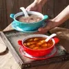 Vajilla de Melamina Xiangyuan Azucarera Recipiente para Postres Celebridad de Internet Comercial Porcelana de Imitación Helado Creativo Set de Tazones Pequeños con Doble Asa