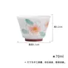 Taza de té de cerámica pintada a mano de las dinastías Tang y Song con diseño de hibisco soñador, Taza de té blanca de porcelana de arcilla de jade para beber y degustar té