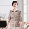 Camiseta de Verano con Cuello Camisero para Mujer de 50-60 Años, Ropa para Mujeres de Mediana Edad y Mayores, Camiseta Básica de Manga Media