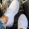 Estación independiente 2022, primavera y verano, nuevos zapatos de mujer tejidos voladores, talla grande 43, malla transpirable, estilo deportivo, zapatos casuales, zapatos blancos