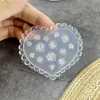 Película Transparente para Manicura Molde de Silicona con Forma de Lazo para la Punta del Dedo Patrón Mini Herramienta Abrasiva Decorativa con Forma de Corazón para Tallado de Uñas