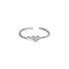 Anillo Doble Corazón para Mujer, Lujo Accesible Diseño de Nicho, Anillo Abierto de Moda y Gama Alta con Índice de Circonita