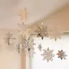 Decoración Colgante de Copo de Nieve Tridimensional de Invierno para Año Nuevo Nochebuena Aula Decoración de Empresa Suministros para Fiestas