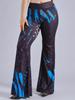 Pantalones acampanados con estampado de bandera americana para mujer, transfronterizos europeos y americanos, material fino, pantalones adelgazantes para mujer, en stock