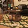 Mesa de Centro com Altura Ajustável, Carrinho Móvel Dobrável, Mesa de Chá de Madeira Maciça, Mesa de Jantar Multifuncional para Sofá para Apartamentos Pequenos