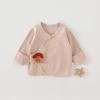 Roupas de Bebê Sem Costura de Algodão Puro para Todas as Estações, Manga Curta, Meio-Costas, para Meninos e Meninas Recém-Nascidos, Tops e Camadas de Base