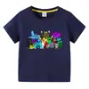 2023 Novas roupas infantis transfronteiriças estilo coreano infantil verão camiseta de manga curta meninos e meninas bebê meia manga camiseta top algodão