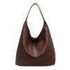 Nova Bolsa de Axila Estilo Coreano Bolsa de Ombro Único de Grande Capacidade para Mulheres Ir ao Trabalho Retrô Maillard Bolsa Tote Francesa