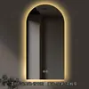 Espejo de baño redondo de alta venta al por mayor, montado en la pared, antivaho, espejo inteligente con pantalla táctil e iluminación LED, ideal para maquillaje
