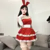 Yi Mengyao 2025 Lencería Sexy Uniforme de Chica Conejito Tentación Atuendo Sexy Navideño Traje Cosplay Femenino Año Nuevo
